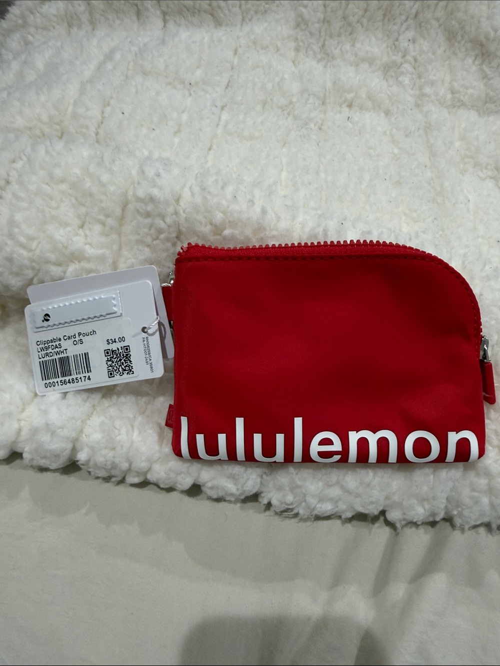 lululemon Red Clipable Card Pouch